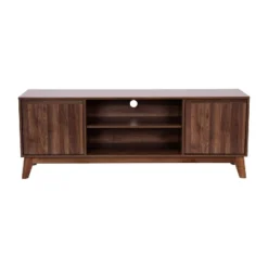 60" Haisley Mid-Century Modern TV Stand For TVs Up To 64" With Adjustable Shelves Dark Walnut - Taylor & Logan -HOMCOM Shop GUEST df280cf9 7832 4604 93c7 ae103ea9f544