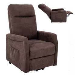 Costway Power Lift Recliner Chair For Elderly Living Room Chair W/ Remote Control GreyBrown -HOMCOM Shop GUEST dfaddf2a 4a5d 425e a6cd e519884a85e9