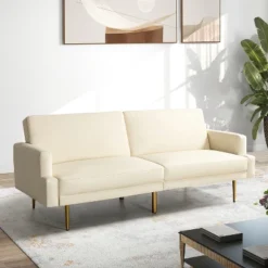 Lanna 76"Wide Vegan Leather Modern Style Convertible Futon Sofa Bed For Living Room Guest Bedroom | ARTFUL LIVING DESIGN -HOMCOM Shop GUEST e0a5820e 7e8f 4c39 b03a f0b76a02244e