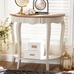 Cordelia Finished Console Table White - Baxton Studio -HOMCOM Shop GUEST e18e2183 f05b 4535 83f2 10332d42b2ec