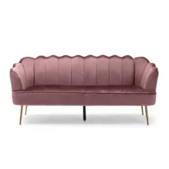 Reitz Modern Glam Velvet Channel Stitch 3 Seater Shell Sofa - Christopher Knight Home -HOMCOM Shop GUEST e2056012 7cad 406e baaf 3b721cdbdbad