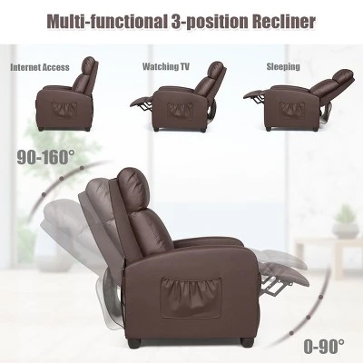Recliner Massage Chair, Ergonomic Adjustable Single Sofa With Padded Seat BlackBrownGray 7 Recliner Massage Chair, Ergonomic Adjustable Single Sofa With Padded Seat BlackBrownGray - Image 5