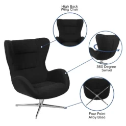 Merrick Lane Ergonomic High-Back Lounge Chair 360° Swivel Accent Chair Side Chair With 4 Star Alloy Base 28 Merrick Lane Ergonomic High-Back Lounge Chair 360° Swivel Accent Chair Side Chair With 4 Star Alloy Base -HOMCOM Shop GUEST e35747ec 4b15 40b5 8554 7b68332f5076