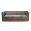 Aveline Velvet Upholstered Finished Sofa Gray/Gold - Baxton Studio -HOMCOM Shop GUEST e36e2360 b3cc 4e53 ad8e 25526161f804