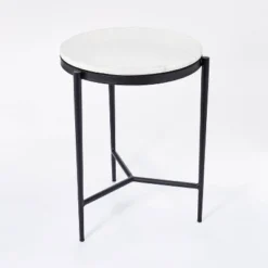 Pleasant Grove Round Marble End Table White - Threshold™ Designed With Studio McGee -HOMCOM Shop GUEST e3e10705 2a8c 4a94 b227 413f936ea152