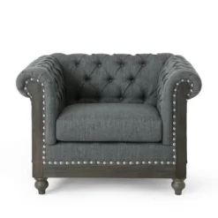 Castalia Chesterfield Tufted Fabric Club Chair With Nailhead Trim - Christopher Knight Home -HOMCOM Shop GUEST e613e182 9327 4a78 b82b 21b018b07f33