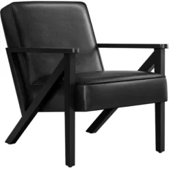 Yaheetech Faux Leather Armchair Accent Chair With Wood Legs For Living Room -HOMCOM Shop GUEST e6318c7f 7a64 4da9 a22d 4e2b5f205f8c