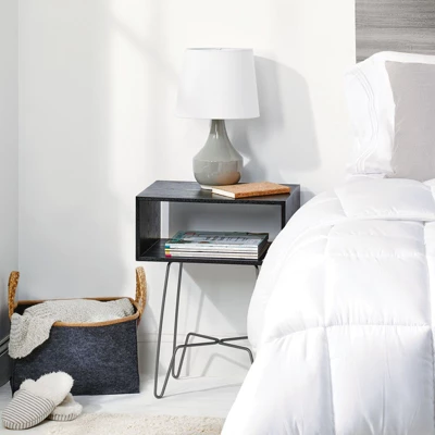 MDesign Modern Farmhouse Home Decor End Table With Fabric Drawer 3 MDesign Modern Farmhouse Home Decor End Table With Fabric Drawer