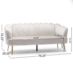 Reitz Modern Glam Velvet Channel Stitch 3 Seater Shell Sofa - Christopher Knight Home -HOMCOM Shop GUEST e64c0c3e cef8 4fba a2ee 582c4f1d253a