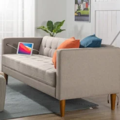 73" Pascal Sofa With USB Oatmeal - Zinus -HOMCOM Shop GUEST e67726bd ed1d 46cc b8a0 88555965ac04