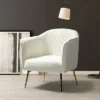 Velvet Barrel Chair With Goden Base Contemporary And Classic Velvet Accent Chair For Living Room | Karat Home -HOMCOM Shop GUEST e6b8b309 075d 452f 9893 6d50539cef6a