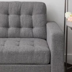 76” Brynn Upholstered Square Arm Sofa With Buttonless Tufting - Brookside Home -HOMCOM Shop GUEST e7169da2 6a52 4427 9b4e 038a341be879