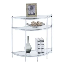Royal Crest Entryway Table Chrome/Glass - Breighton Home -HOMCOM Shop GUEST e7561a67 d41e 4573 b95e a27d80609a34