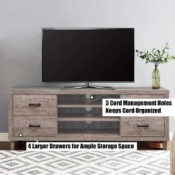 Costway TV Stand Entertainment Center Hold Up To 65'' TV With Storage Shelves & 4 Drawers -HOMCOM Shop GUEST e76b4cdb 7627 4e4c ba5e ccb683d6c3da