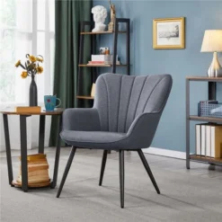 Yaheetech Fabric Upholstered Accent Chair Armchair For Living Room