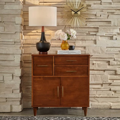Ana Mid Century Modern Entryway Cabinet Oak - Lifestorey 3 Ana Mid Century Modern Entryway Cabinet Oak - Lifestorey