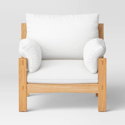 Canyon Slouchy Arm Rustic Wood Accent Chair Cream - Threshold™ 4 Canyon Slouchy Arm Rustic Wood Accent Chair Cream - Threshold™ - Image 2