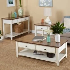 Charleston End Table Off White/Chestnut - Buylateral -HOMCOM Shop GUEST e8d32fe5 26c3 4e0a b6c1 637e360055d4