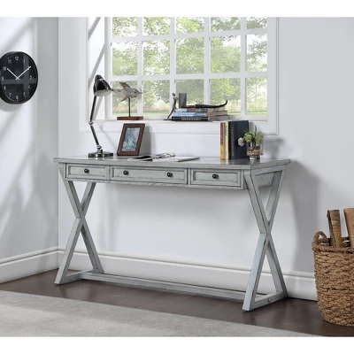Neats 3 Drawer Console Table Light Gray - Treasure Trove Accents 7 Neats 3 Drawer Console Table Light Gray - Treasure Trove Accents - Image 5
