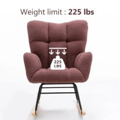 Epping Accent Modern Armchair Faux Shearling Fabric Nursery Glider Rocker, Wingback Chair Rocking Chairs-Maison Boucle -HOMCOM Shop GUEST e92a0372 6d9a 46ea 8b0d 03df3c46fe60