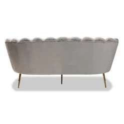 Genia Velvet Fabric Upholstered And Metal Sofa Gray/Gold - Baxton Studio 18 Genia Velvet Fabric Upholstered And Metal Sofa Gray/Gold - Baxton Studio -HOMCOM Shop GUEST e94ee164 922f 488c a41c 812c00325128