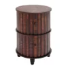 Traditional Round Book Cabinet Maroon - Olivia & May