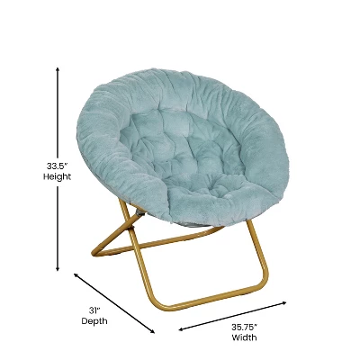 Flash Furniture Gwen 38" Oversize Portable Faux Fur Folding Saucer Moon Chair For Dorm And Bedroom 9 Flash Furniture Gwen 38" Oversize Portable Faux Fur Folding Saucer Moon Chair For Dorm And Bedroom - Image 7