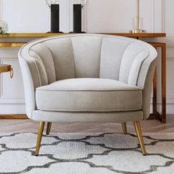 Upholstered Accent Barrel Chair-ModernLuxe