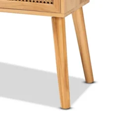 Falan Wood With Rattan 2 Drawer Console Table Oak Brown - Baxton Studio -HOMCOM Shop GUEST ec0aec21 ddb2 4c00 a2e0 077d2d69fb4a