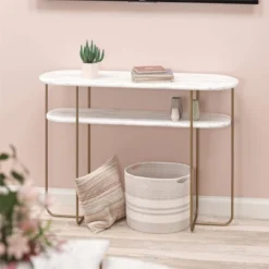 Athena Console Table White Marble - Novogratz -HOMCOM Shop GUEST edc65bbd 89c3 4303 9a13 b61c8e7c1cd4