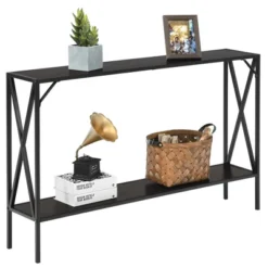 Costway Console Table 2 Tier Sofa Side Accent Table W/ Shelf Entryway Hallway Brown -HOMCOM Shop GUEST eed48f46 fd38 4880 b1b0 d1d0b1d1a163