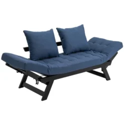 HOMCOM Single Person 3 Position Convertible Chaise Lounger Sofa Bed With 2 Large Pillows And Oak Frame 13 HOMCOM Single Person 3 Position Convertible Chaise Lounger Sofa Bed With 2 Large Pillows And Oak Frame -HOMCOM Shop GUEST eeeb1a47 3e91 4e80 b1cc d632ab430e0d