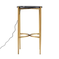 Vonceach Side Table With Wireless Charging Station Gold - Aiden Lane -HOMCOM Shop GUEST eeec35a8 0d99 487b 861e 4e4cbef7f0a2