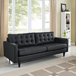 Empress Bonded Leather Sofa Black - Modway -HOMCOM Shop GUEST ef170c47 c29b 4aaa 9b27 8f7cfc067aa0