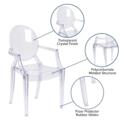 Flash Furniture Ghost Chair With Arms In Transparent Crystal -HOMCOM Shop GUEST ef192a88 b2f5 4b22 908b 5c0d9f925e8c