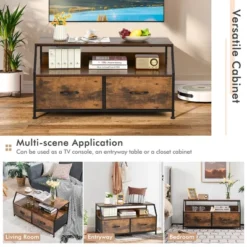 Costway Dresser TV Stand Media Console Table Organizer W/2 Storage Drawer & Open Shelves 16 Costway Dresser TV Stand Media Console Table Organizer W/2 Storage Drawer & Open Shelves -HOMCOM Shop GUEST ef1dd101 82e5 4eb8 9d86 34b2a547fd36