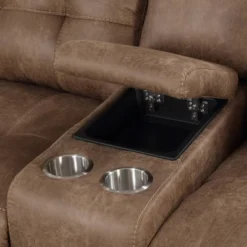 3pc Anastasia Microfiber Reclining Sectional Sofa Cocoa - Steve Silver Co. -HOMCOM Shop GUEST ef27ecc1 5098 4c54 bed9 c435a54fd179