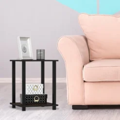 Furinno Furniture Simplistic Wooden Sturdy Square Flat Top Indoor Home Decor End Tables For Bedrooms And Living Rooms, Walnut (2 Pack) -HOMCOM Shop GUEST ef89102a 9db0 4c3b b1a9 28fee4c792a0