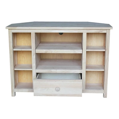 Corner Entertainment TV Stand For TVs Up To 42" Light Brown - International Concepts 8 Corner Entertainment TV Stand For TVs Up To 42" Light Brown - International Concepts - Image 6