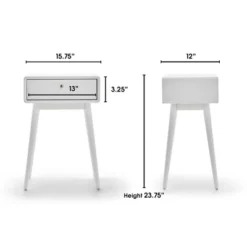 Rory One Drawer Side Table White - Adore Decor -HOMCOM Shop GUEST f0952b95 1aba 4c57 aa3a b1fc77b0e7c7