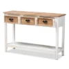 Benedict Two-Tone Wood 3 Drawer Console Table White/Oak - Baxton Studio -HOMCOM Shop GUEST f09e2e83 4ca7 46a2 8649 aadbe78819f1