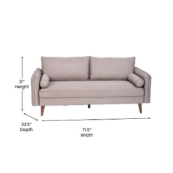 Flash Furniture Evie Mid-Century Modern Sofa With Fabric Upholstery & Solid Wood Legs -HOMCOM Shop GUEST f0b2fdb8 4eb3 4244 b003 901c910051d2