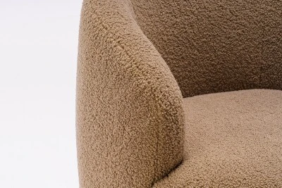 360° Swivel Accent Armchair, Barrel Chair With Black Powder Coating Metal Base-ModernLuxe 11 360° Swivel Accent Armchair, Barrel Chair With Black Powder Coating Metal Base-ModernLuxe - Image 9