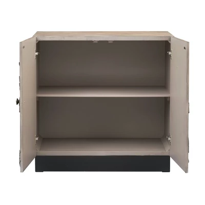 Rox Floral Patterned 2 Door Storage Cabinet Natural Gray/Black - Treasure Trove 4 Rox Floral Patterned 2 Door Storage Cabinet Natural Gray/Black - Treasure Trove - Image 2