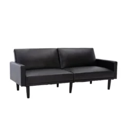 Faux Leather Futon Sofa With Arms Black - Room Essentials™ -HOMCOM Shop GUEST f1f3fcb5 ce41 494a 876b 4460d36bd7d7