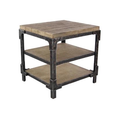 Industrial 3 Tier Side Table Brown - Olivia & May 4 Industrial 3 Tier Side Table Brown - Olivia & May - Image 2