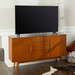 Mid-Century Modern Wood Console TV Stand For TVs Up To 65" - Saracina Home -HOMCOM Shop GUEST f4776153 9248 4743 8fa8 bef9a1fa29c7