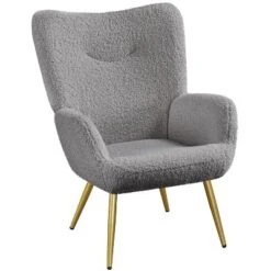 Yaheetech Modern Boucle Fabric Accent Chair For Living Room Bedroom -HOMCOM Shop GUEST f47eb0be bf3d 416f a3eb f7b4f60ec2ab