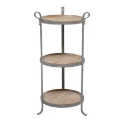 Industrial Metal Round Tiered Table Gray - Olivia & May -HOMCOM Shop GUEST f5755173 627e 43f7 8380 9df27a812bc3