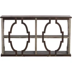 Crestview Collection Farmhouse Rustic Chestnut Wood Console Table 64" X 15" With Bookshelf Brown Antique White Wash 3-Tier For Living Room Entryway -HOMCOM Shop GUEST f5de48fe 5028 4090 9933 ce7b16a42ea7